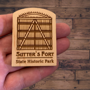 Sutter's Fort Wood Magnet